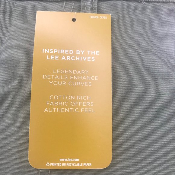 Lee Women's 22M Hi-Rise Regular Fit Deeplichengreen Utility Short New With Tags - Picture 4 of 13